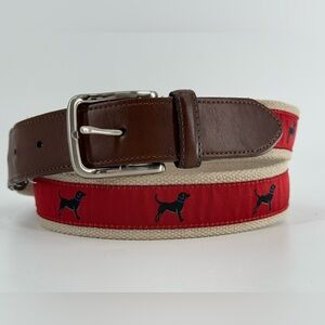 Bass Black Lab Dog Canvas Belt 38